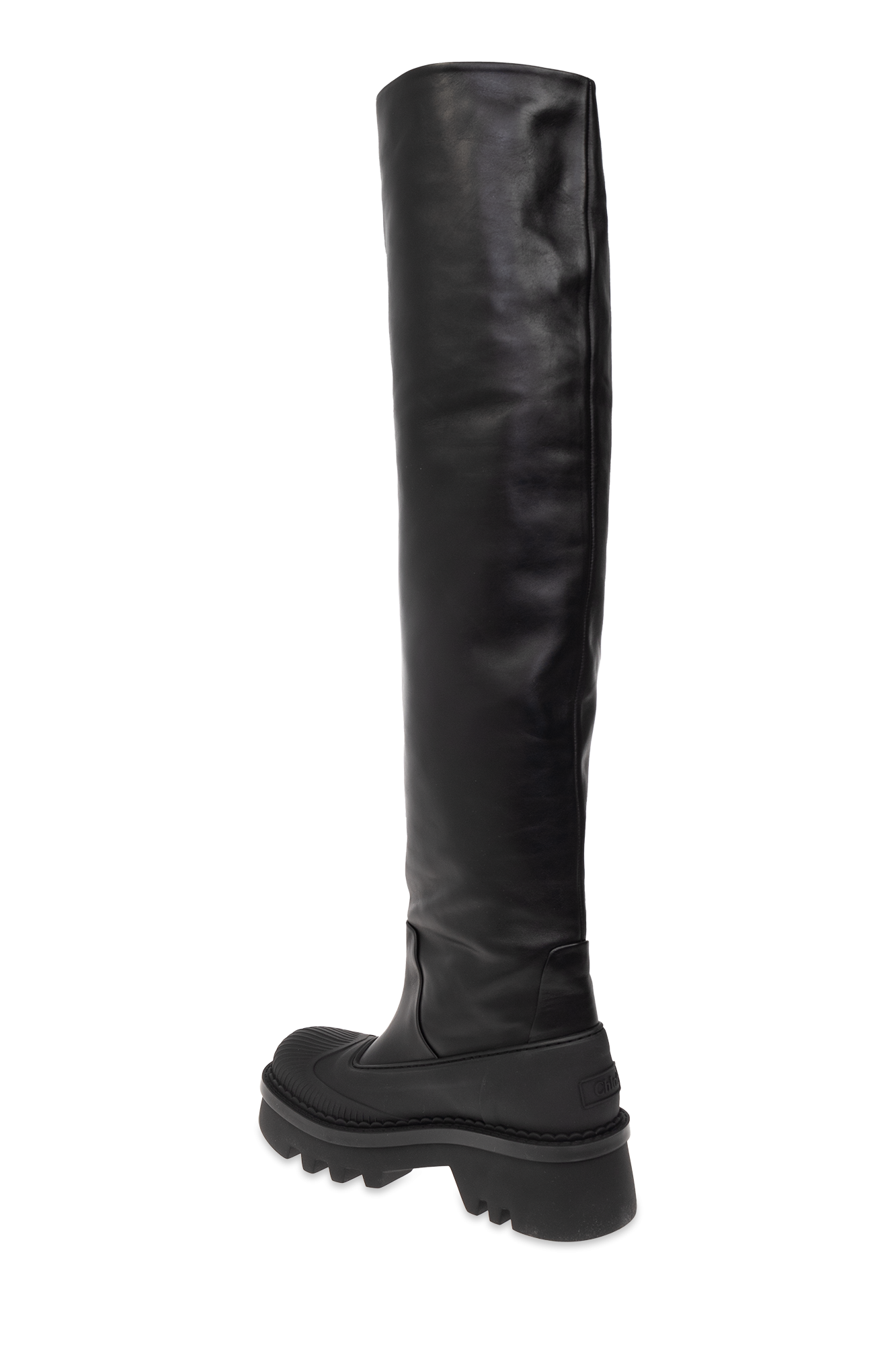 Chloe knee high leather cheap boots